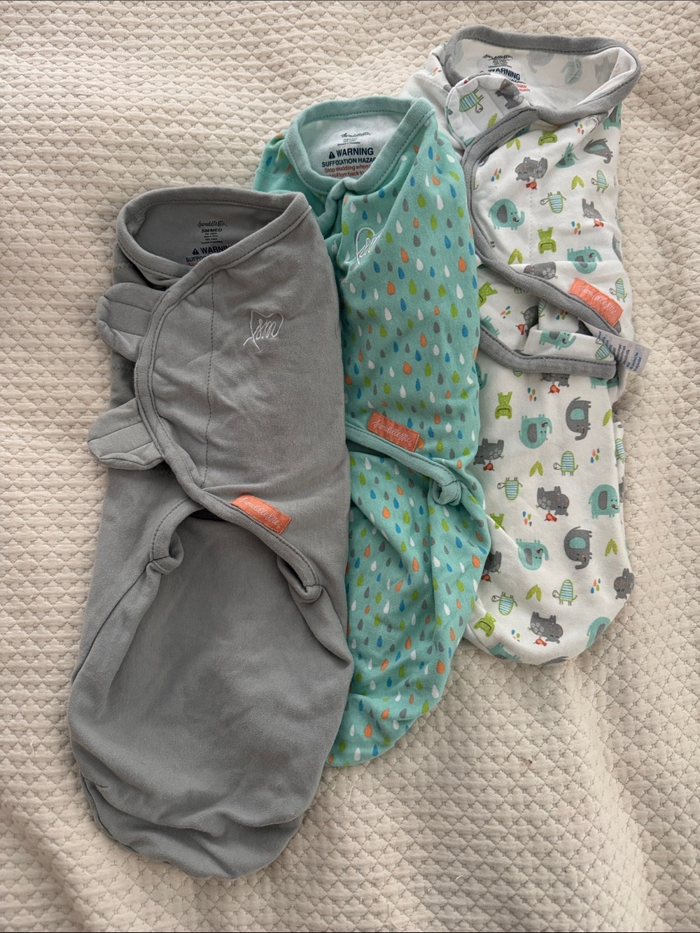 SwaddleMe by Ingenuity Bundle - Gray, Blue, White - 3-Pack